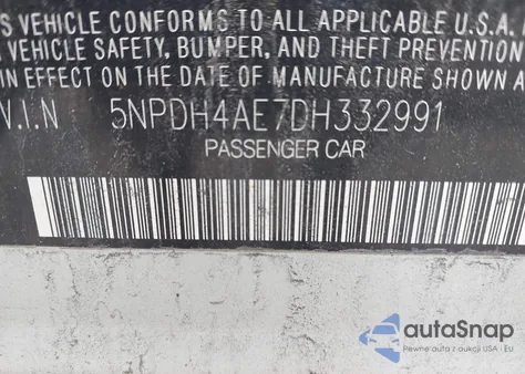 2013 Hyundai Elantra Limited from USA, damaged, VIN 5NPDH4AE7DH332991